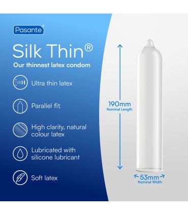 PASANTE CONDOMS SILK MS FINE 12 UNITS