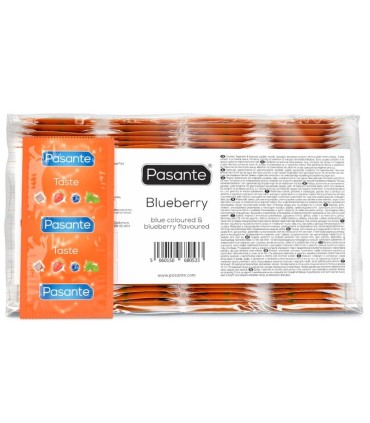 PASANTE CONDOMS FLAVOR BLUEBERRY BAG 144 UNITS