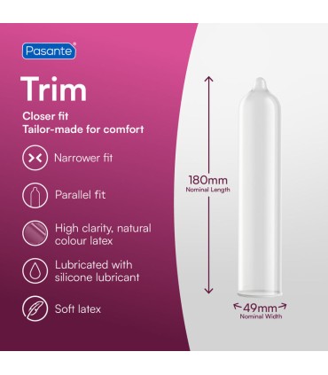 PASANTE CONDOMS TRIM CLOSER FIT BAG 144 UNITS