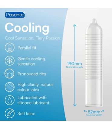 PASANTE CONDOMS COOLING EFFECT BAG 144 UNITS