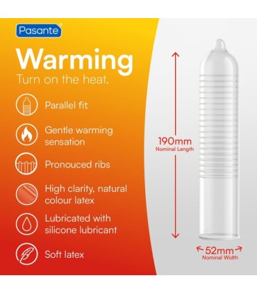 PASANTE CONDOMS WARMING EFFECT BAG 144 UNITS