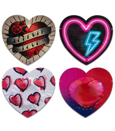 PASANTE CONDOMS RED HEART SHAPE BAG 144 UNITS
