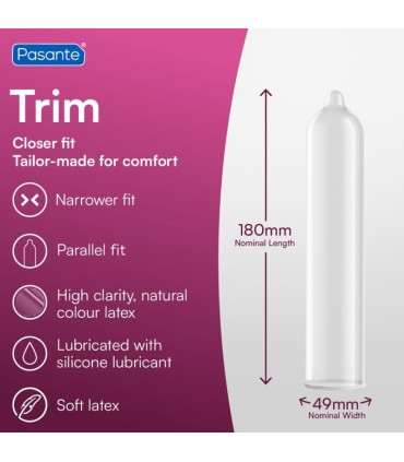 PASANTE CONDOMS TRIM CLOSER FIT CAJA 144 UNITS