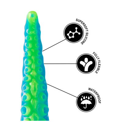 EPIC SCYLLA FLUORESCENT THIN TENTACLE DILDO LARGE SIZE