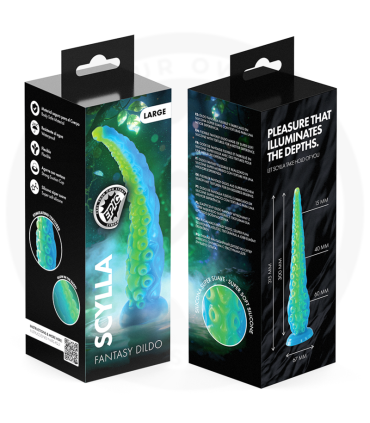 EPIC SCYLLA FLUORESCENT THIN TENTACLE DILDO LARGE SIZE