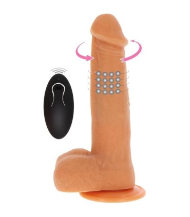 GET REAL DILDO VIBRADOR CON BOLAS GIRATORIAS NATURAL