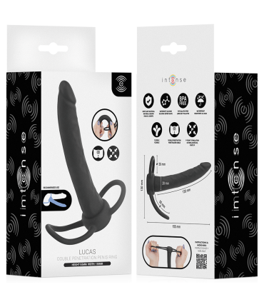 INTENSE LUCAS ANAL DILDO WITH COCK AND TESTICLE RING SILICONE