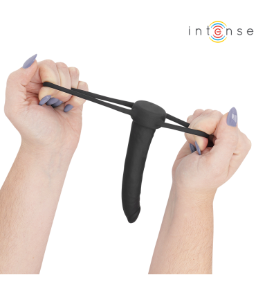 INTENSE LUCAS ANAL DILDO WITH COCK AND TESTICLE RING SILICONE