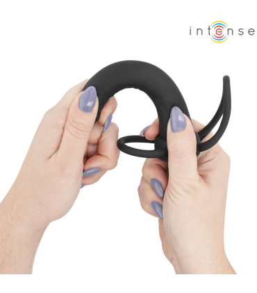 INTENSE LUCAS ANAL DILDO WITH COCK AND TESTICLE RING SILICONE