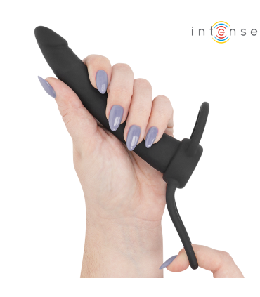 INTENSE LUCAS ANAL DILDO WITH COCK AND TESTICLE RING SILICONE