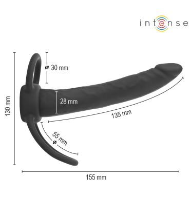 INTENSE LUCAS ANAL DILDO WITH COCK AND TESTICLE RING SILICONE
