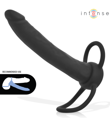 INTENSE LUCAS ANAL DILDO WITH COCK AND TESTICLE RING SILICONE