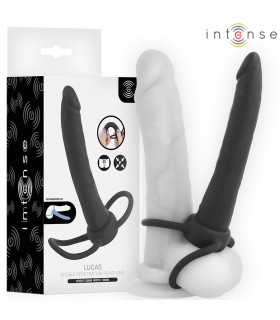 INTENSE LUCAS ANAL DILDO WITH COCK AND TESTICLE RING SILICONE