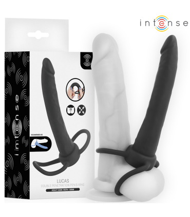 INTENSE LUCAS ANAL DILDO WITH COCK AND TESTICLE RING SILICONE
