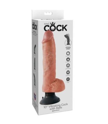 KING COCK DILDO VIBRADOR CON TESTICULOS 255 CM COLOR NATURAL