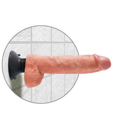 KING COCK DILDO VIBRADOR CON TESTICULOS 255 CM COLOR NATURAL