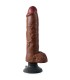 KING COCK DILDO VIBRADOR CON TESTICULOS 255 CM COLOR MARRON
