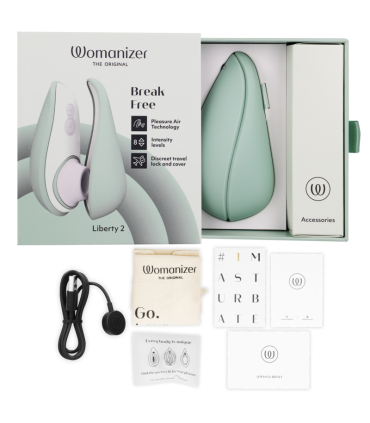 WOMANIZER LIBERTY 2 CLITORIS STIMULATOR SUCTION LIGHT GREEN