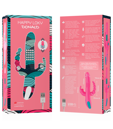HAPPY LOKY DONALD TRIPLE ESTIMULACION ANAL PUNTO G CLITORIS COMPATIBLE CON WATCHME WIRELESS TECHNOLOGY