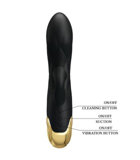 PRETTY LOVE VIBRADOR DE LUJO BANADO EN ORO RECARGABLE NEGRO