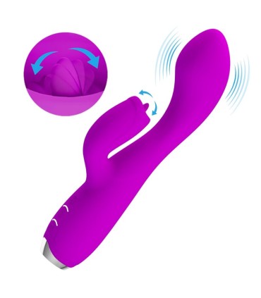 PRETTY LOVE GLORIA VIBRADOR CONEJO RECARGABLE IMPERMEABLE MORADO