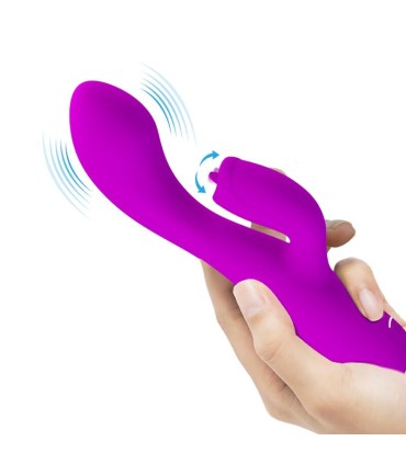 PRETTY LOVE GLORIA VIBRADOR CONEJO RECARGABLE IMPERMEABLE MORADO