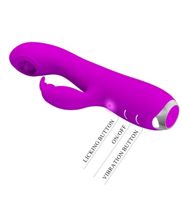 PRETTY LOVE RACHEL VIBRADOR RECARGABLE CON SUCCIONADOR MORADO