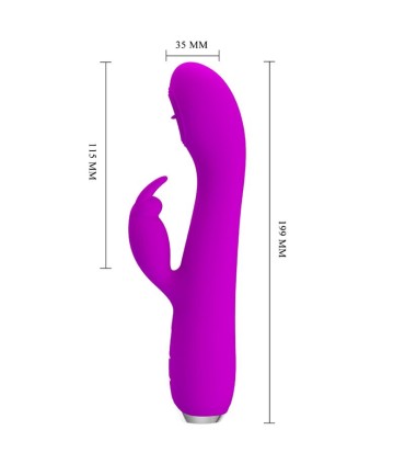 PRETTY LOVE RACHEL VIBRADOR RECARGABLE CON SUCCIONADOR MORADO