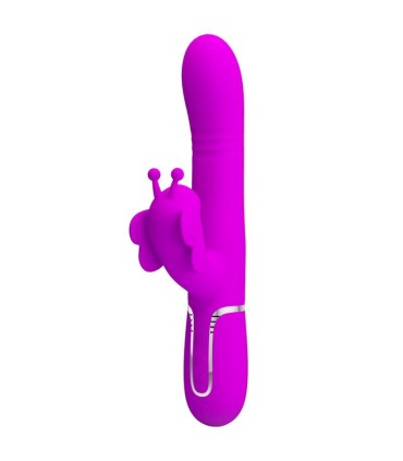 PRETTY LOVE VIBRADOR RABBIT MULTIFUNCION 4 EN 1 MARIPOSA FUCSIA