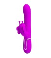 PRETTY LOVE - VIBRADOR RABBIT MULTIFUNCIÓN 4 EN 1 MARIPOSA FUCSIA