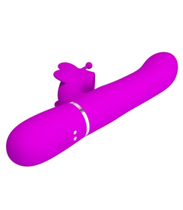 PRETTY LOVE VIBRADOR RABBIT MULTIFUNCION 4 EN 1 MARIPOSA FUCSIA