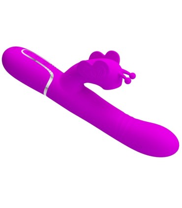 PRETTY LOVE VIBRADOR RABBIT MULTIFUNCION 4 EN 1 MARIPOSA FUCSIA