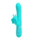 PRETTY LOVE VIBRADOR RABBIT MULTIFUNCION 4 EN 1 MARIPOSA VERDE AGUA