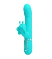 PRETTY LOVE - VIBRADOR RABBIT MULTIFUNCIÓN 4 EN 1 MARIPOSA VERDE AGUA