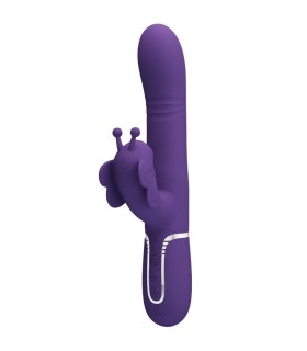 PRETTY LOVE VIBRADOR RABBIT MULTIFUNCION 4 EN 1 MARIPOSA MORADO