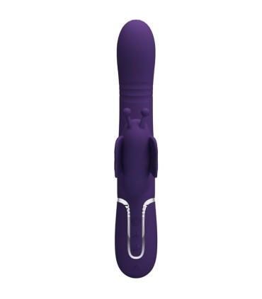 PRETTY LOVE VIBRADOR RABBIT MULTIFUNCION 4 EN 1 MARIPOSA MORADO