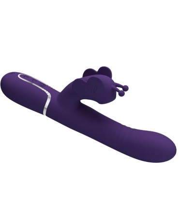 PRETTY LOVE VIBRADOR RABBIT MULTIFUNCION 4 EN 1 MARIPOSA MORADO