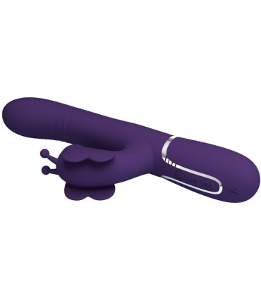 PRETTY LOVE VIBRADOR RABBIT MULTIFUNCION 4 EN 1 MARIPOSA MORADO
