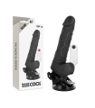 BASECOCK - VIBRADOR REALÍSTICO CONTROL REMOTO NATURAL CON TESTÍCULOS 19.5 CM -O- 4 CM