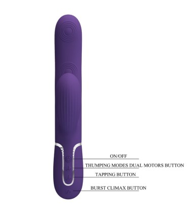 PRETTY LOVE PERLITA VIBRADOR PUNTO G 3 EN 1 MULTIFUNCION MORADO