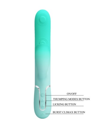 PRETTY LOVE GIGI VIBRADOR RABBIT MULTIFUNCION VERDE AGUA
