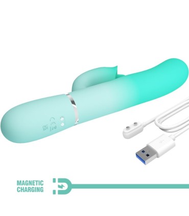 PRETTY LOVE GIGI VIBRADOR RABBIT MULTIFUNCION VERDE AGUA