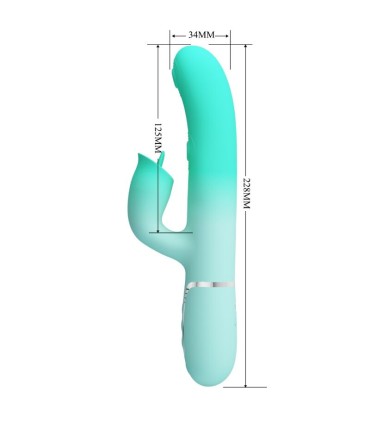 PRETTY LOVE GIGI VIBRADOR RABBIT MULTIFUNCION VERDE AGUA