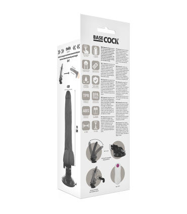 BASECOCK VIBRADOR REALISTICO CONTROL REMOTO NEGRO 19 CM O 4 CM