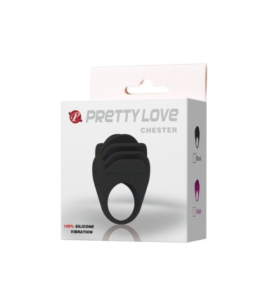 PRETTY LOVE CHESTER ANILLO VIBRADOR NEGRO