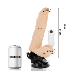 BASECOCK VIBRADOR REALISTICO ARTICULABLE CONTROL REMOTO NATURAL 21 CM O 5 CM