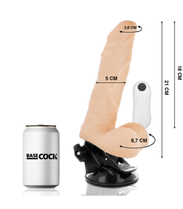 BASECOCK VIBRADOR REALISTICO ARTICULABLE CONTROL REMOTO NATURAL 21 CM O 5 CM