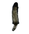 BAILE - FUNDA EXTENSORA PENE CON STRAP PARA TESTÍCULOS NEGRO 13.5 CM