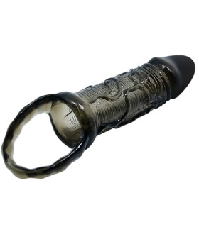 BAILE FUNDA EXTENSORA PENE CON STRAP PARA TESTICULOS NEGRO 135 CM