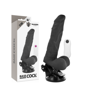 BASECOCK VIBRADOR REALISTICO ARTICULABLE CONTROL REMOTO NEGRO 21 CM O 5 CM